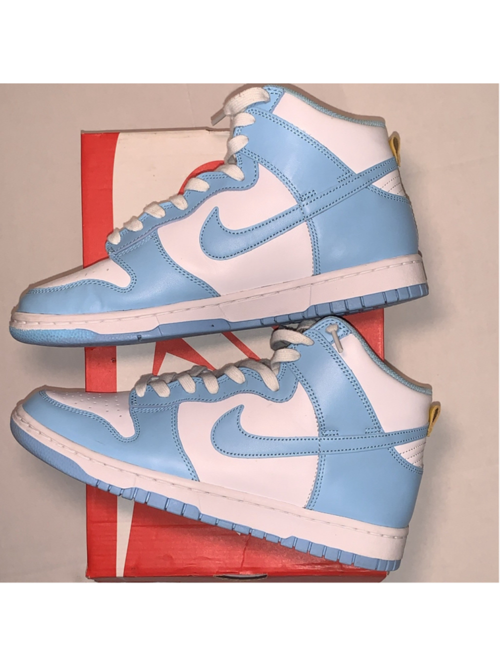 Nike Dunk Hi Retro Blue Chill/White Sneakers Mens Size 9.5 With Damaged Box - Picture 15 of 16